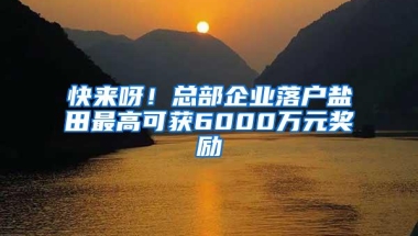 快来呀！总部企业落户盐田最高可获6000万元奖励