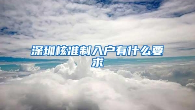 深圳核准制入户有什么要求