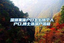 深圳集体户口怎么转个人户口,博士落深户流程