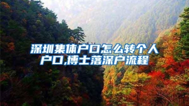 深圳集体户口怎么转个人户口,博士落深户流程