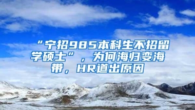 “宁招985本科生不招留学硕士”，为何海归变海带，HR道出原因