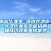 高校毕业生 深圳欢迎您！一大波毕业生专属招聘会和扶持政策重磅来袭