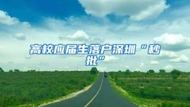高校应届生落户深圳“秒批”