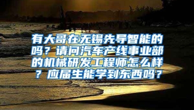 有大哥在无锡先导智能的吗？请问汽车产线事业部的机械研发工程师怎么样？应届生能学到东西吗？