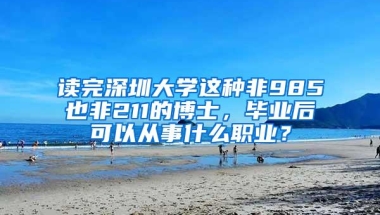 读完深圳大学这种非985也非211的博士，毕业后可以从事什么职业？