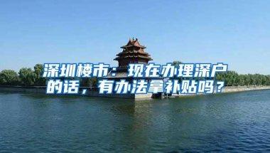 深圳楼市：现在办理深户的话，有办法拿补贴吗？