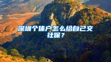 深圳个体户怎么给自己交社保？