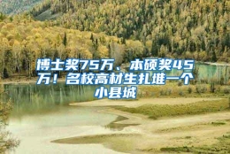 博士奖75万、本硕奖45万！名校高材生扎堆一个小县城