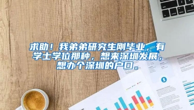 求助！我弟弟研究生刚毕业，有学士学位那种，想来深圳发展，想办个深圳的户口。