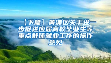 【下篇】黄浦区关于进一步促进应届高校毕业生等重点群体就业工作的操作意见