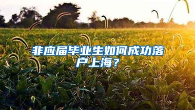 非应届毕业生如何成功落户上海？