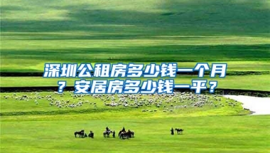 深圳公租房多少钱一个月？安居房多少钱一平？