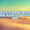 湖北大学生应届毕业生去考编,可以领20000元补贴吗