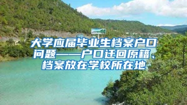 大学应届毕业生档案户口问题——户口迁回原籍、档案放在学校所在地