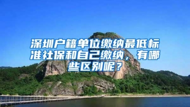 深圳户籍单位缴纳最低标准社保和自己缴纳，有哪些区别呢？
