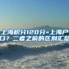 上海积分120分=上海户口？二者之前的区别汇总