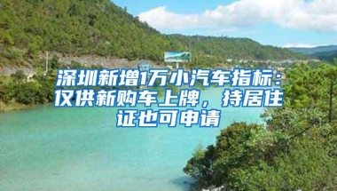 深圳新增1万小汽车指标：仅供新购车上牌，持居住证也可申请