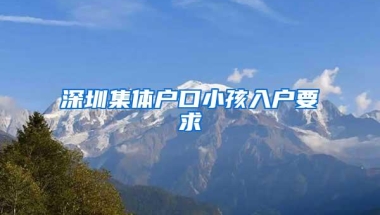 深圳集体户口小孩入户要求