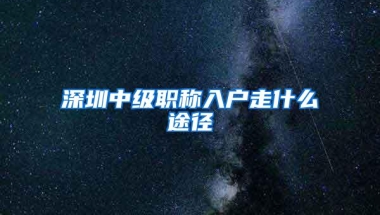 深圳中级职称入户走什么途径