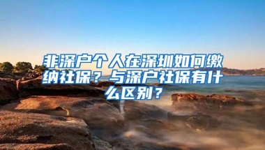 非深户个人在深圳如何缴纳社保？与深户社保有什么区别？