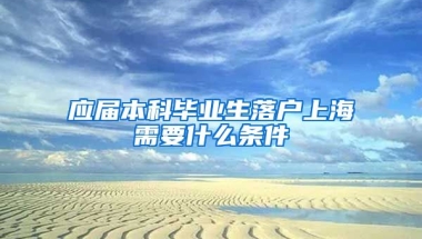 应届本科毕业生落户上海需要什么条件