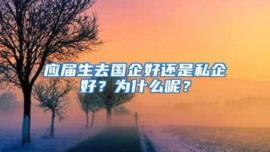 应届生去国企好还是私企好？为什么呢？