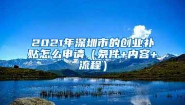 2021年深圳市的创业补贴怎么申请（条件+内容+流程）