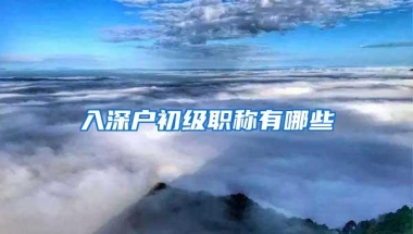 入深户初级职称有哪些