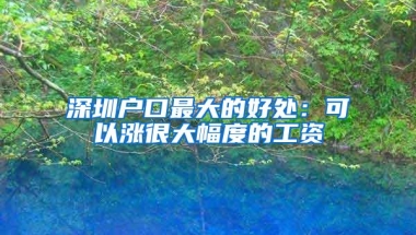 深圳户口最大的好处：可以涨很大幅度的工资