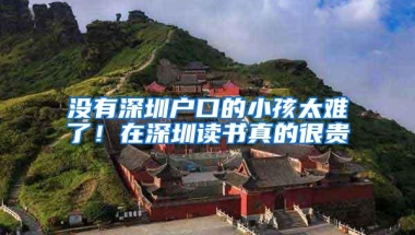没有深圳户口的小孩太难了！在深圳读书真的很贵