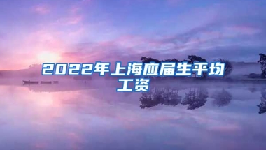 2022年上海应届生平均工资