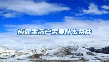 应届生落户需要什么条件