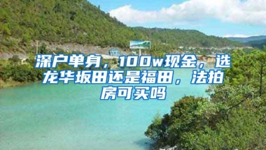 深户单身，100w现金，选龙华坂田还是福田，法拍房可买吗