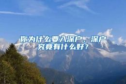 你为什么要入深户，深户究竟有什么好？
