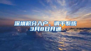深圳积分入户、调干系统3月8日开通
