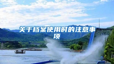 关于档案使用时的注意事项