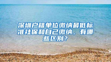 深圳户籍单位缴纳最低标准社保和自己缴纳，有哪些区别？
