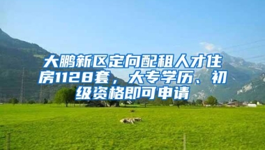 大鹏新区定向配租人才住房1128套，大专学历、初级资格即可申请