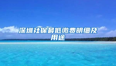 深圳社保最低缴费明细及用途