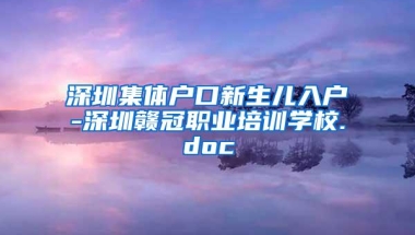 深圳集体户口新生儿入户-深圳赣冠职业培训学校.doc