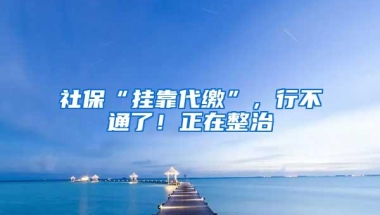 社保“挂靠代缴”，行不通了！正在整治
