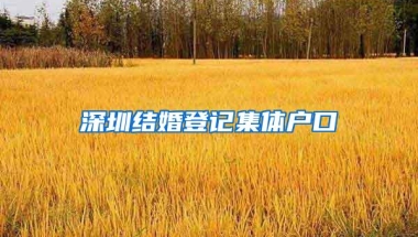 深圳结婚登记集体户口