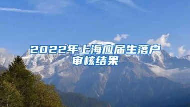 2022年上海应届生落户审核结果