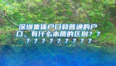 深圳集体户口和普通的户口，有什么本质的区别？？？？？？？？？？？