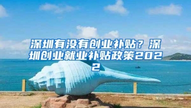 深圳有没有创业补贴？深圳创业就业补贴政策2022