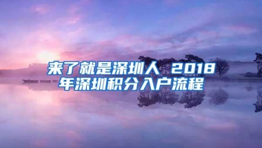 来了就是深圳人 2018年深圳积分入户流程