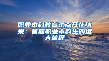 职业本科教育试点开花结果：首届职业本科生的远大前程