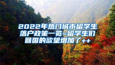 2022年热门城市留学生落户政策一览~留学生们回国的欲望增加了++