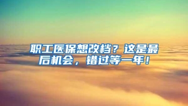 职工医保想改档？这是最后机会，错过等一年！
