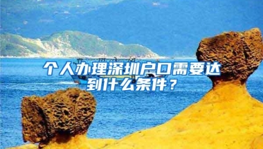 个人办理深圳户口需要达到什么条件？